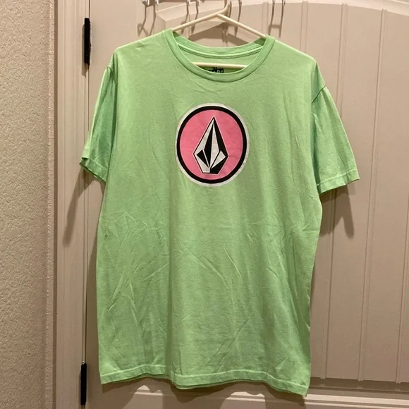 Volcom Shirts Volcom Mens Size L Tshirt Green Circle Stones Short Sleeves Graphic Front Poshmark